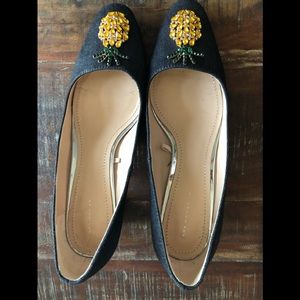 ZARA Pineapple studded flats. Small heel.